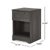 NicBex Modern Rustic Nightstand Bedside Table with Drawer and Bottom Open Shelf for Bedroom and Living Room - 2 of 4