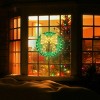 Syemin Wreaths 24" Outdoor Christmas Wreath Decoration, Lighted Metal Wreath for Front Door Gate Wall Indoor Outdoor Holiday Party, Green, 5"*24"*24" - 2 of 4