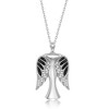 Bella Silver Sterling Silver CZ Angel  18" Pendant Necklace W/Movable Wings - Rhodum Plated - Silver - 2 of 4