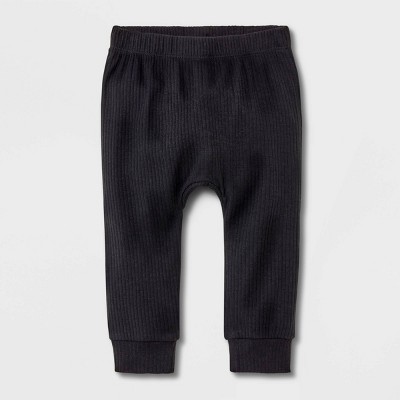 Image of Baby Ribbed Jogger Pants - Cat & Jack™ Black 0-3M