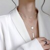 Sterling Silver Triple Long Chain Necklace for Women Fashionable and Exquisite, Suitable for Daily Wear - 2 of 4