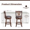 Costway Set of 4 Swivel Bar Stools Bar Height Dining Pub Chairs with  Rubber Wood Legs - 3 of 4
