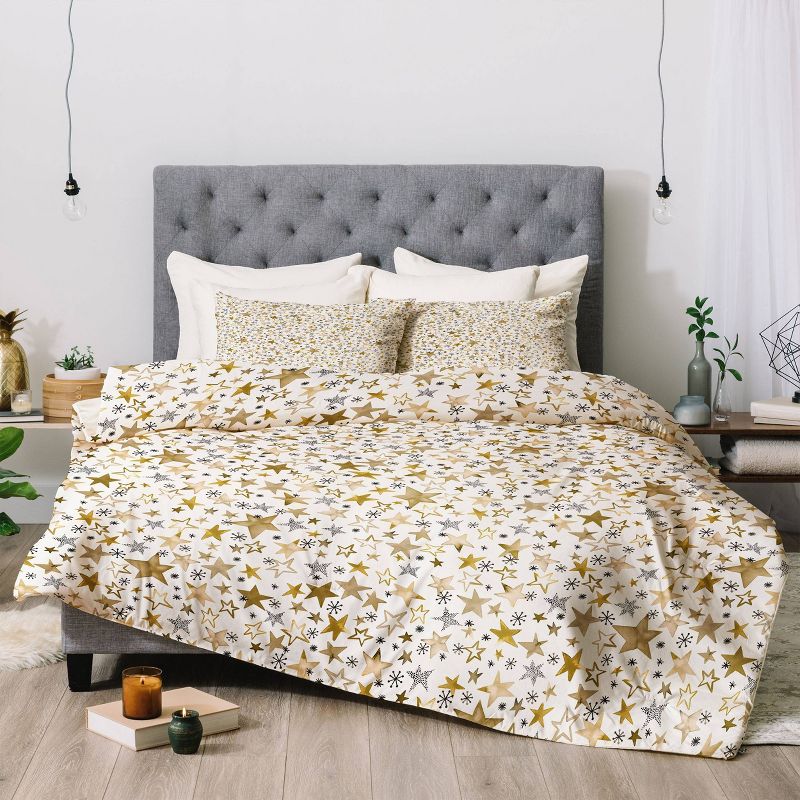  Ninola Design Winter Stars Holiday Cotton Comforter & Sham Set - Deny Designs, 5 of 6