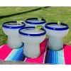 Dos Sueños Mexican Hand Blown Glassware Combo Set - Blue Rim Pitcher and Stemless Margarita Glasses - 2 of 4
