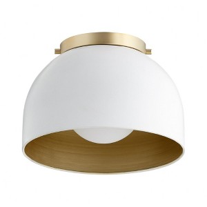 Quorum Lighting Dome 1 - Light Flush Mount in  Studio White - 1 of 1