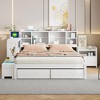 Full Size Wooden Platform Bed with 2 Drawers, Nightstand and Desk - 3 of 4