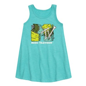 Girls' - MTV - Logo Halloween Graphic Sleeveless Aline Dress - 1 of 2
