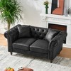 TIRAMISUBEST 83"/ 66" Upholstered Chesterfield ‌tech Fabric Sofa, Armrest Sofa, Couch, 3 Seater Living Room Furniture - 2 of 4