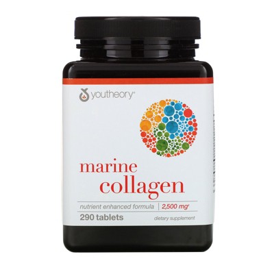 Youtheory Marine Collagen, 2,500 mg , 290 Tablets, Dietary Supplements