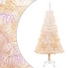 vidaXL 4ft Artificial Christmas Tree with Iridescent Tips and Sturdy Steel Stand - PVC, White - 2 of 4