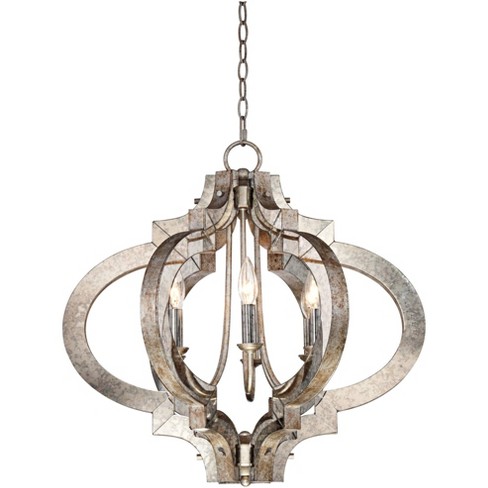 Possini Euro Design Aged Silver Gold, Silver And Gold Modern Chandelier