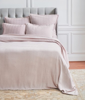 Torin Rosewood Cotton Herringbone Throw Blanket with Fringe