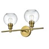 Elegant Lighting Collier 2 Light Satin Gold and Clear Glass Wall Sconce - 3 of 4