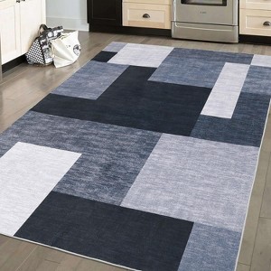 Acekool Abstract Rug - Machine Washable Non-Slip Indoor Carpet for Living Room, Entryway & Bedroom - 1 of 4