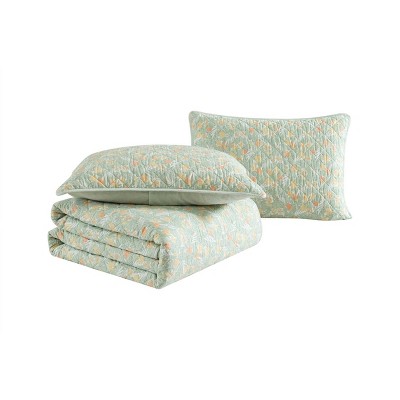 Full White Cotton Reversible Quilt Set