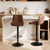 Bar Stools Set of 2/4 Adjustable Upholstered Swivel Bar Stools, Counter Height Bar Chairs with Back and Footrest for Bar, Kitchen Island - 2 of 4