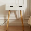 KWPZQEB Small Makeup Vanity Table, Dresser Desk with Flip Top, Vanity Desk with LED Mirror & Drawer, Compact Vanity Table for Bedroom, Closet, White - 4 of 4