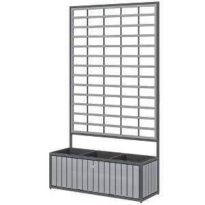 Aghana Digitals Acacia Wood Vertical Garden Bed with Trellis & 3 Planter Boxes, Rustproof Steel - 1 of 4