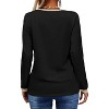 Imily Bela Womens Long Sleeve T Shirts Casual V Neck Color Block Tunic Tops Loose Basic Top - 3 of 4