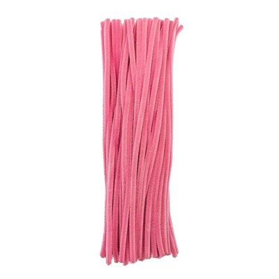 John Bead Fluffy Pipe Cleaners Chenille Stems for Art School Craft Supplies, 12in x 6mm Pink 100 Pieces