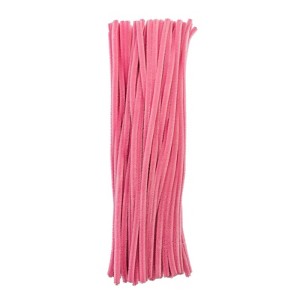 John Bead Fluffy Pipe Cleaners Chenille Stems for Art School Craft Supplies, 12in x 6mm Pink 100 Pieces - 1 of 3