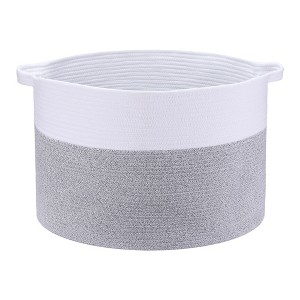 REGALWOVEN Woven Shelf Closet Storage Basket for Blankets Clothes Shoes with Handles - 1 of 4