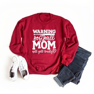 Simply Sage Market Women's Graphic Sweatshirt Warning Softball Mom