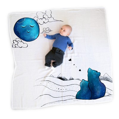 JumpOff Jo 100% Cotton Baby Milestone Blanket Swaddle - 47" x 47"