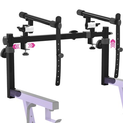 Liquid Stands 2nd Tier Keyboard Stand Attachment with Straps and Adjustable Arms - Piano Stand - Two Tier Keyboard Stand for Square Tube Z Stands