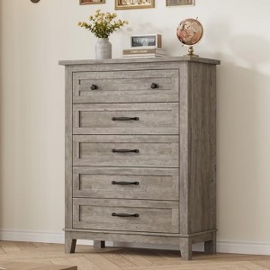5 Drawer Dresser for Bedroom, Tall Freestanding Chest with Wood Frame and Vertical Storage, Closet Organizer for Entryway or Living Room - 1 of 4