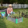 Miracle-Gro 4pc Rectangular Galvanized Steel Outdoor Garden Bed Silver 20"x40" - 4 of 4