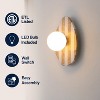 JONATHAN Y Tivoli Modern Minimalist 1-Light Ovoid Travertine LED Wall Sconce - 4 of 4