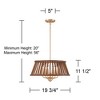 Possini Euro Design Givens 19 3/4" Modern Pendant Chandelier Ceiling Light Fixture Dining Room Over Table Hanging 6-Light Satin Bronze and Wood Finish - 4 of 4