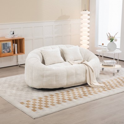 MYINDA Bean Bag Lazy Sofa Durable and Comfortable Recliner Bean Bag Chair for Bedroom Living Room,Beige