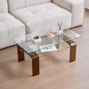 TiramisuBest Modern Tempered Black Glass Coffee Table, 2-Tier Tea Table for Home & Office - 2 of 4