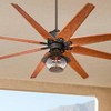 72" Casa Vieja Predator Rustic Farmhouse Indoor Outdoor Ceiling Fan with LED Light English Bronze Cherry Hammered Glass Damp Rated for Patio Exterior - 2 of 4