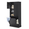 TIRAMISUBEST Tall Storage Cabinet MDF Adjustable Shelves Flip-Out Basket Enclosed Cabinets Aluminum Alloy Handles 80 lb Capacity Living Room - 4 of 4