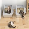 Stainless Steel Litter Box with Lid, XL Enclosed Cat Litter Box for Large Cats & Multi-Cat Households, High-Sided Anti-Leakage Design(2-Pack) - 2 of 4