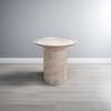 Royal Hampton, Oais Side End Table, Sandblasted Distressed Mango Wood, 17 Inch Round Top - 3 of 4