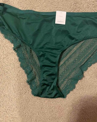 Women's Lace Cheeky Underwear with Micro Waistband - Auden Luminary Green S  4-6