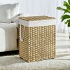 Laundry Hamper Sorter with Lid, 23.8 Gal (90 L) Synthetic Rattan Clothes Laundry Basket Storage with Lid and Handles Removable Liner Laundry Sorter - 4 of 4