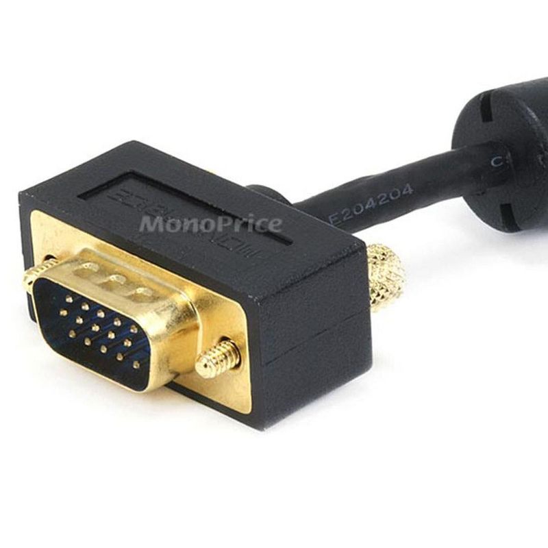 Monoprice Ultra Slim SVGA Super VGA Male to Male Monitor Cable - 25 Feet With Ferrites | 30/32AWG, Gold Plated Connector, 2 of 4