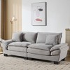 SeaCamel Corduroy Sleeper Sofa, Convertible Couch Bed with Pillows, Deep Seat Loveseat for Living Room, Bedroom, Apartment (Beige) - 4 of 4