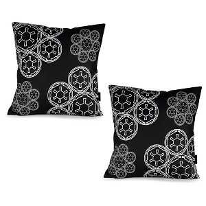 Seven20 Star Wars Black Throw Pillow | White Imperial Logo | 20 x 20 Inches | Set of 2 - 1 of 3
