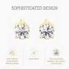 Gilded Lab-Grown Diamond Stud Earrings for Women | 925 Sterling Silver Studs and 14KT Gold 925 Plated Silver | Hypoallergenic Fine Jewelry - 2 of 4