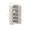 FUFU&GAGA White Corner Cabinet Kitchen Cabinet with 5 Levels of Storage 4 Glass Cabinet Door Cone Pulls - 3 of 4