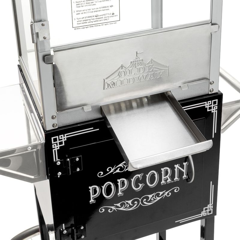 Olde Midway Vintage-Style 4 oz Popcorn Popper Machine Maker with Cart, 5 of 8