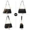 Shoulder Handbag for Women, Soft Quilted Clutch Purse Fashion Crossbody Bag With Pearl Chain Black - 3 of 4