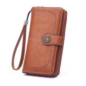 FATMOON Leather Wallets for Women - Large Capacity with Detachable Wrist Strap, Perfect for Travel, Shopping & Daily Use - 1 of 4