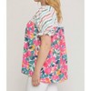 Women's Mixed Print & Lace Blouse - entro - 3 of 4